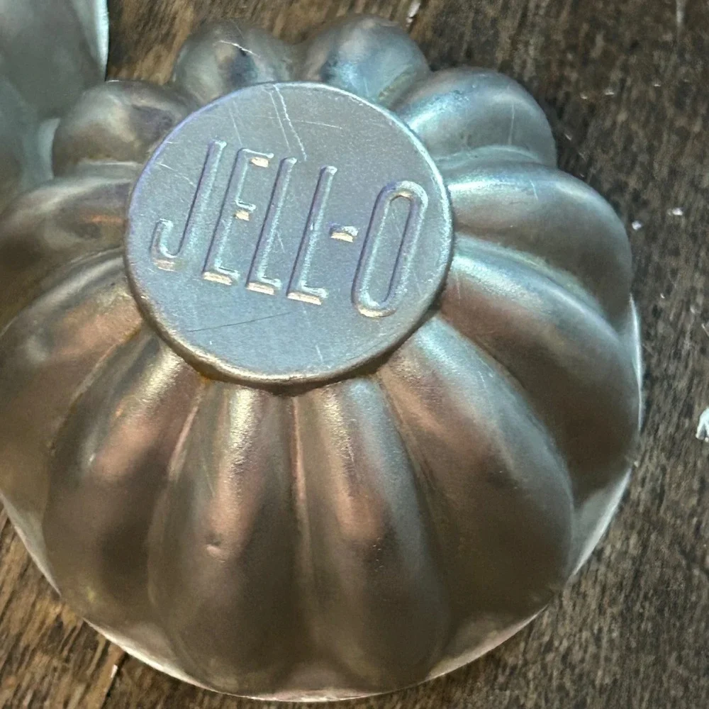 Vintage Jell-O Aluminum Individual Gelatin Molds Set of 6 Fluted Silver Retro